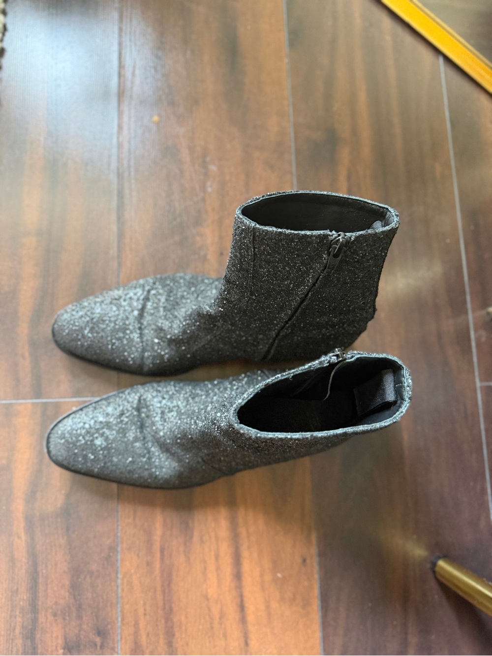 Men's Glitter Cuban Heel Boots - Black